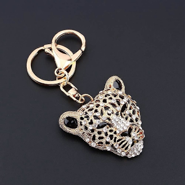Krystall Leopard Nøkkelring Krystall Rhinestone Nøkkelanheng Bling Veskeanheng Håndveske Gave