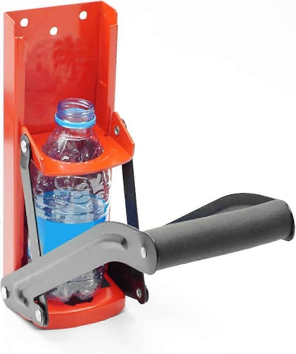 500 ml plastflaske- og boks-knuser, kraftig, for resirkulering (rød)
