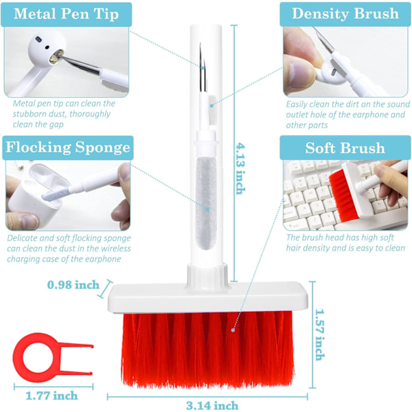 2022 New Keyboard Cleaning Kit Soft Brush 5 in 1 Multifunctional Computer Cleaning Tool Kit with Keycap Puller