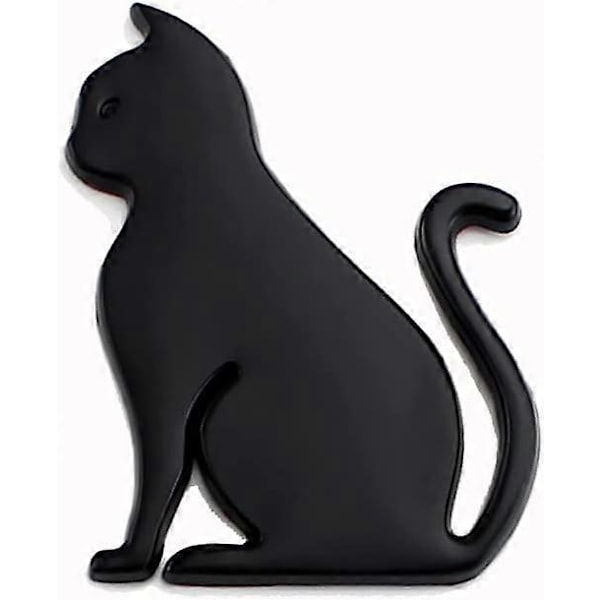 3D Kattdekal Metall Logotyp Emblem Stötfångardekoration Stylingdekal 5,9 x 4,3 cm Svart Black