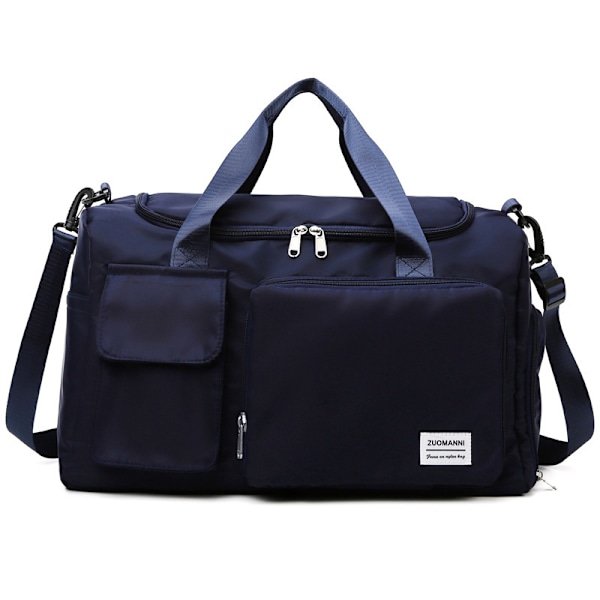 Sportsbag dame herre vanntett reiseveske med skoskap våtrom, stor kapasitet reiseveske gymbag svømmebag overnatting helg Dark blue