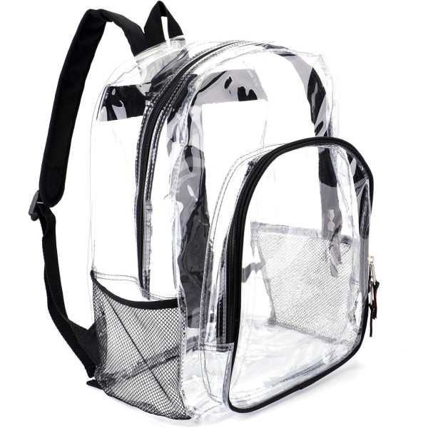 Genomskinlig ryggsäck Genomskinlig ryggsäck Transparent bokväska Heavy Duty genomskinliga ryggsäckar för skola, arbete, säkerhet, högskola