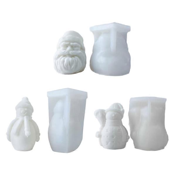 Jultomten Ljusform Festlig Silikonform Vacker Jul Snögubbe Aromaterapi Hartsformar DIY Heminredning