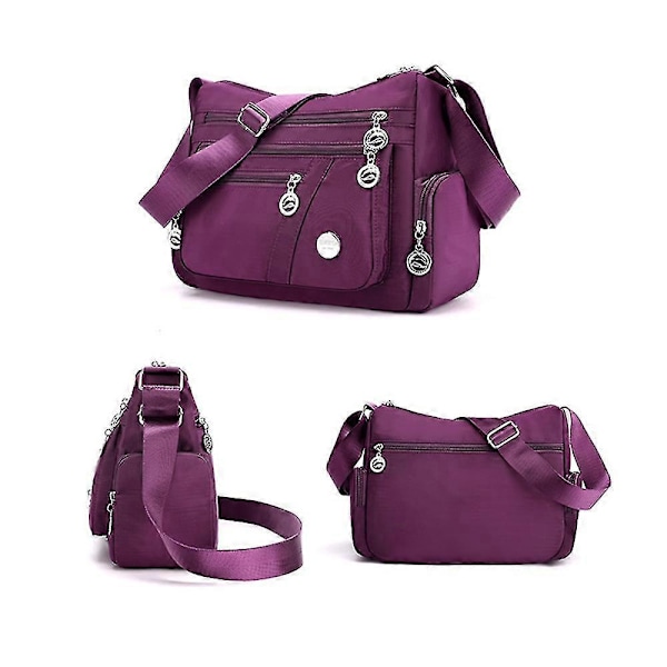 Damväska i Canvas med Flera Fack, Axelväska, Vattentät Messenger Bag Red