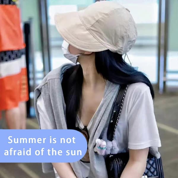 New Upgraded Women's Sun Hat Summer Sun Protection Hat Wide Brim Sun Hat Drawstring Adjustable Foldable