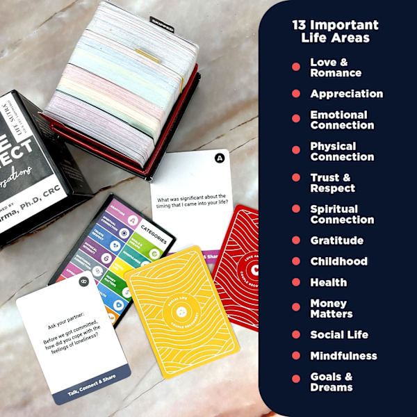 Parspil til genforening/kortspil til ægtepar - 200 samtalekort til par - Tal dit kærlighedssprog - Designet af en amerikansk psykolog