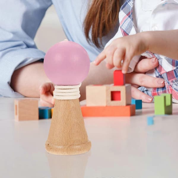 Trä Kendama Leksak för Koordinationsövning Rosa Kendama Leksak Handfärdighet