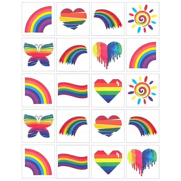 40 ark regnbue midlertidige ansiktsklistremerker gradient tatoveringsklistremerker
