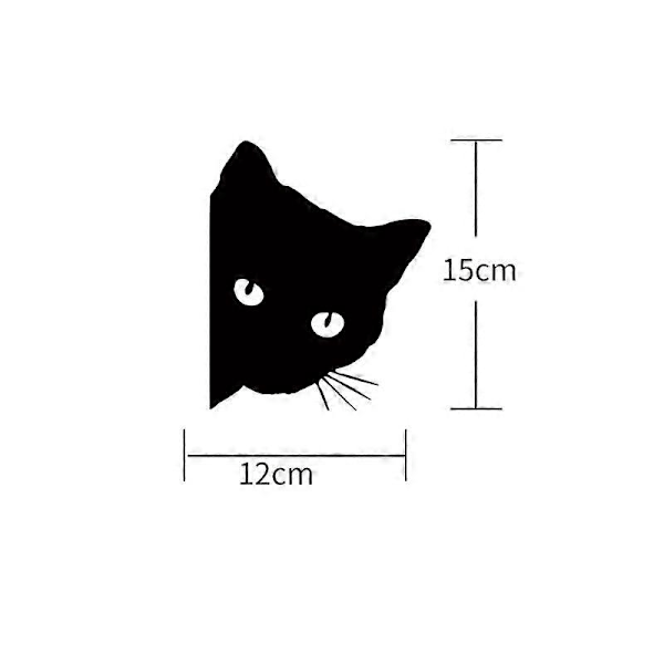 Dekal för bilstyling, kattdekal, vinyldekal, dekorationsfilm, DIY-bilstylingdelar (svart) Black