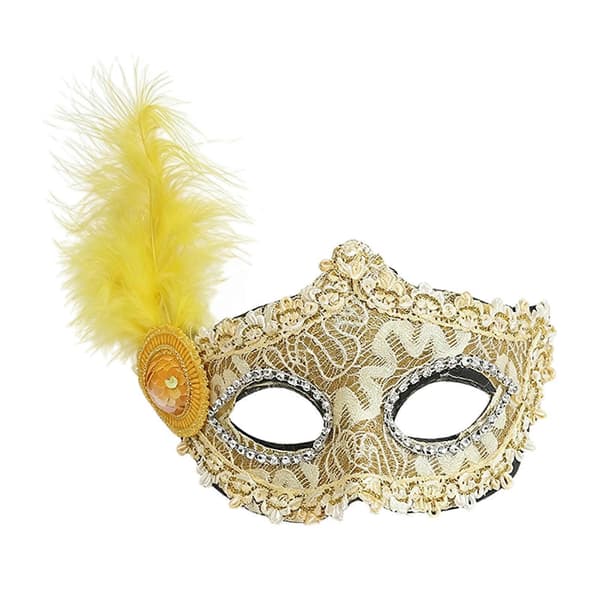 Venetiansk Halvmask för Kvinnor – Spets & Strass – för Halloween & Bal