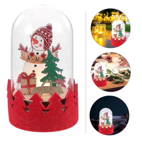 Jul LED-upplyst Snögubbe i Trä för Hemmafest