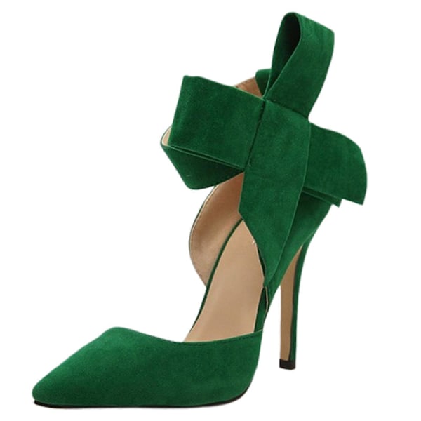 Damskor Sandaler Klackar Mode Sida Rosett Design Spetsig Tå Stiletto för Kvinnor Green 41