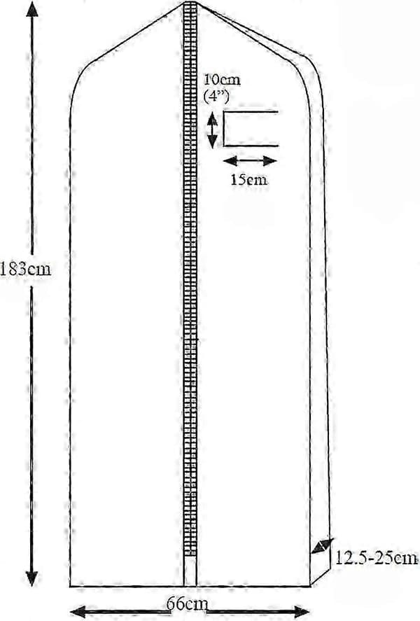 Naturlig bomull vit plaggpåse skyddsfodral för bröllopsklänning aftonklänning bröllopsklänning 183 cm