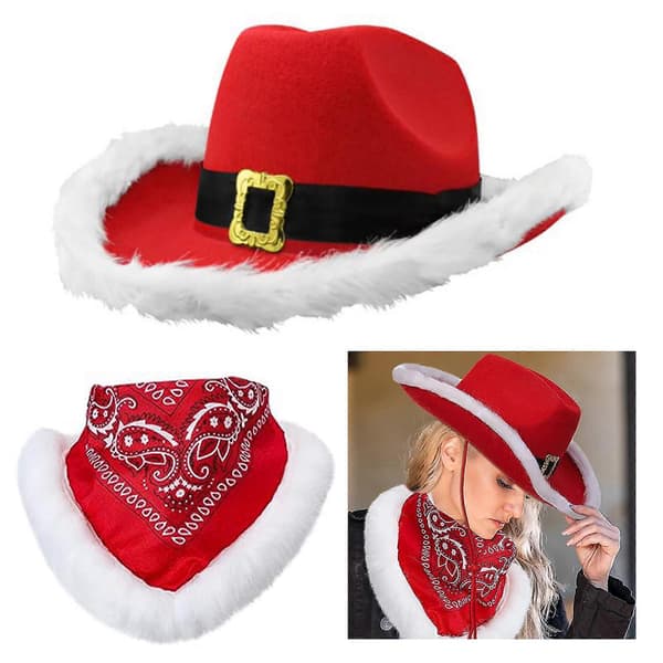 Julbrudhatt och näsduksset för möhippa, bröllop, brudfest, tomtecosplaytillbehör SET2