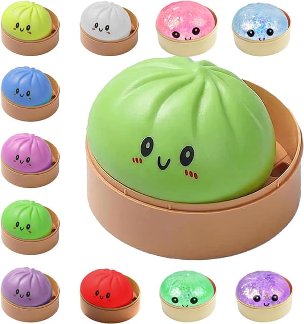 Dumplings Squishy Mystery Mini Dumplings Squishy Stressbolde Fidget Sensorisk Legetøj Blød Klemme Dekompression Dej (Lilla-A) Green