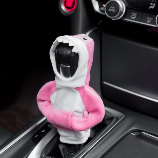 Mini Shark Vaihdekeppi Auto Vaihdekepin Huppari, Auto Vaihdekepin Huppikahva, Hauska Vaihdekepin Neule Pinkki Auton Sisustustarvikkeet Söpö Naiset (1, Pinkki)