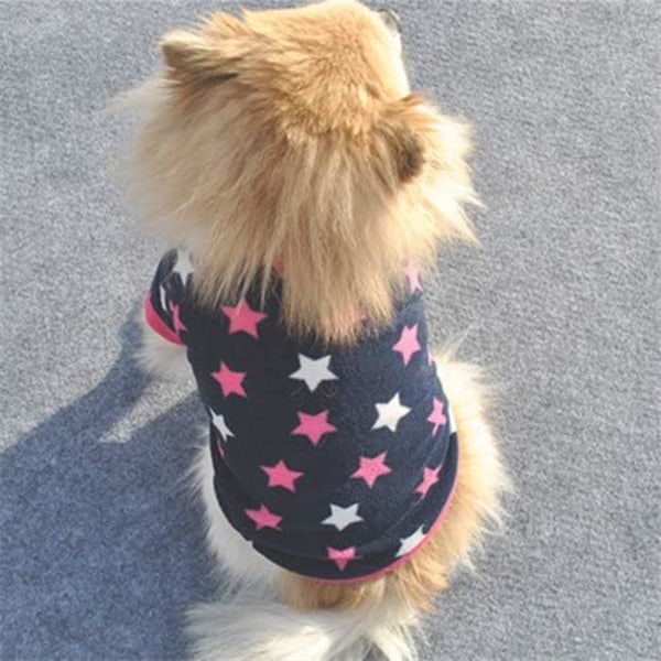 Varm hundtröja, valpkläder i mjuk fleece Hundtröja Vinterkläder Tröja för små husdjur Hund Katt Chihuahua Teddy Pup Yorkshire (S, stjärnor)
