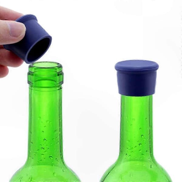 Silikonflasklock 8-pack, universell passform för öl-, vin- och juiceflaskor