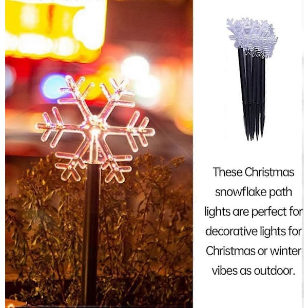 LED Julelys for Sti Hjem Juledekorasjonslys Snøfnugglys (Uten Batteri)
