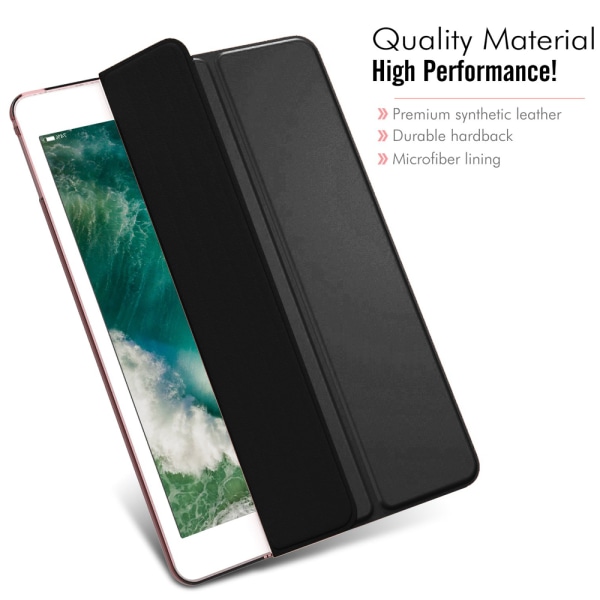 Smart Case kompatibelt med iPad Air 3 10,5", genomskinligt magnetiskt case med matt baksida med Auto Sleep/Wake-black