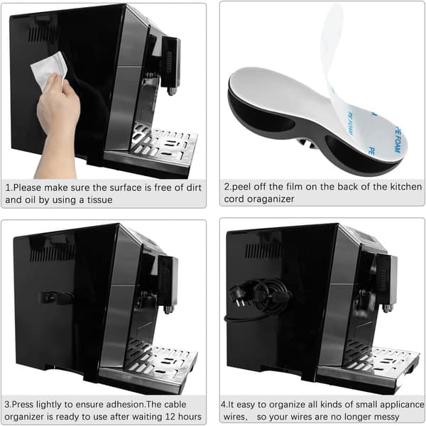 Cord Holder for Kitchen Appliances, Self-Adhesive Cord Organizer
