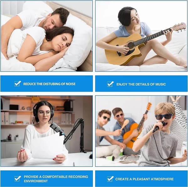 Acoustic Panel 12 Pcs Acoustic Panels Self-Adhesive, High-Density Wall Panel, 30*30cm, Black