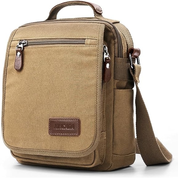 Herreveske Messenger Bag Canvas Skuldervesker Reiseveske Herreveske Crossbody Vesker for Arbeid Business