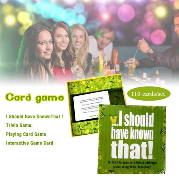 Det borde jag ha vetat! Trivia Game Green, fler än 2 spelare Kortspel familjespel för vänner, tonåringar och vuxna att spela med varandra
