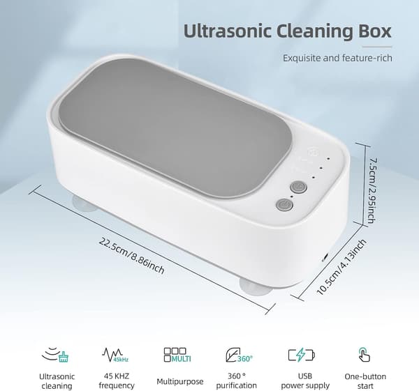 Ultralydsrenser (hvid) briller 45000Hz, ultralydsrenser 3