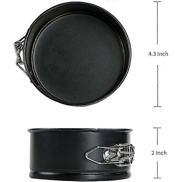 4.3 tuuman Mini Springform -vuokasarja, 2 kpl juustokakkuvuokia irrotettavalla pohjalla 4 pieces