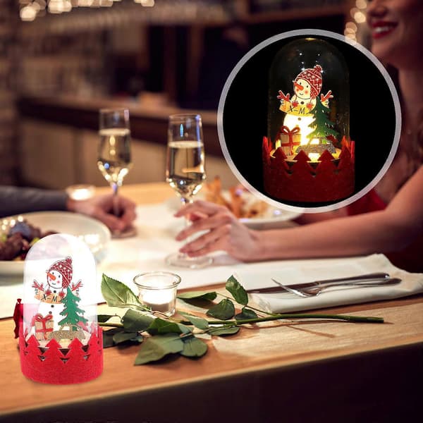 Jul LED-upplyst Snögubbe i Trä för Hemmafest