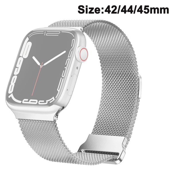 Magnetisk Apple Watch Band - Silver 42/44/45 mm