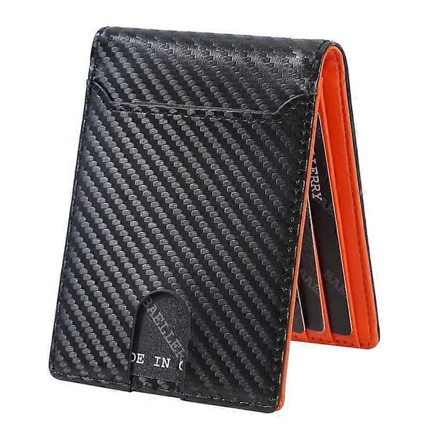 Kortholder til mænd til visitkort og ID-kort Black Orange