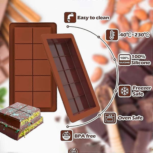 Chokoladeform Silikone Chokoladeform, 1-pak Silikoneforme, Dyb Chokoladeform, Chokoladekageform til Chokolade, Chokolade, Slik 3pcs