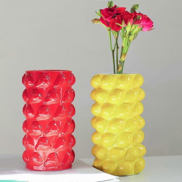 Klassisk vit porslinsvas för blomsterarrangemang i hemmet 12 cm