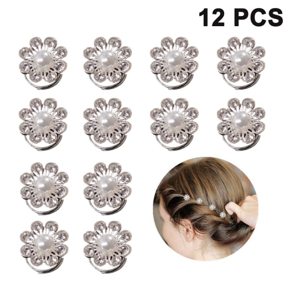 12Pcs Spiral Hair Pins Swirl Hair Twists Coils Hair Clip Accessories For Wedding, Bridal-Pearl