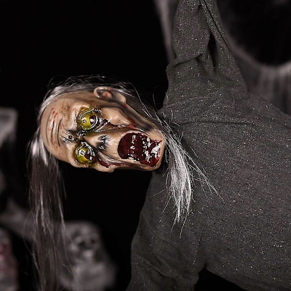 Halloween Dekor Hengende Spøkelse Anheng Skummel Dukke Ornamenter For Plen Hagefest Hjemsøkt Hus Rekvisitter Ferie Dekorasjon Red