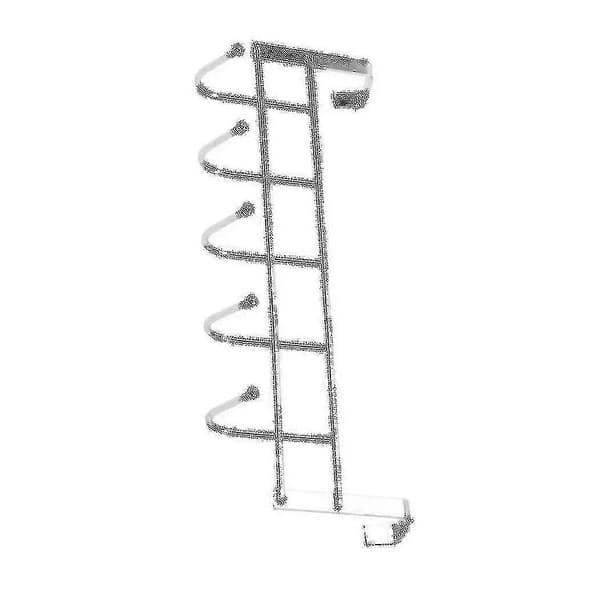 2x 5 Hooks Over Door Home Bathroom Kitchen Coat Towel Hanger Rack, silver