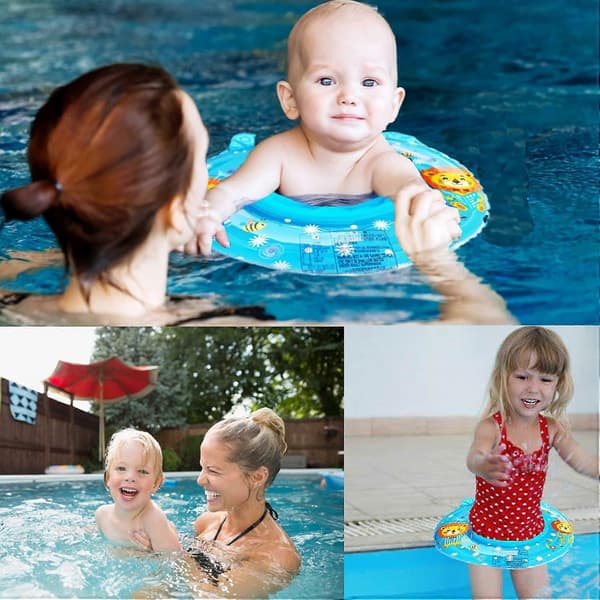 Babysimring, uppblåsbar simring med säkerhetssits, PVC-simringar för spädbarn 6-36 månader