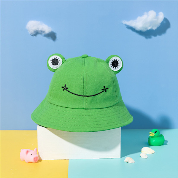 Frøhat til voksne udendørs foldbare solhatte bomuld solhat solskærm strandhatte bred skygge fiskerhat Fresh green Children: 54-56CM