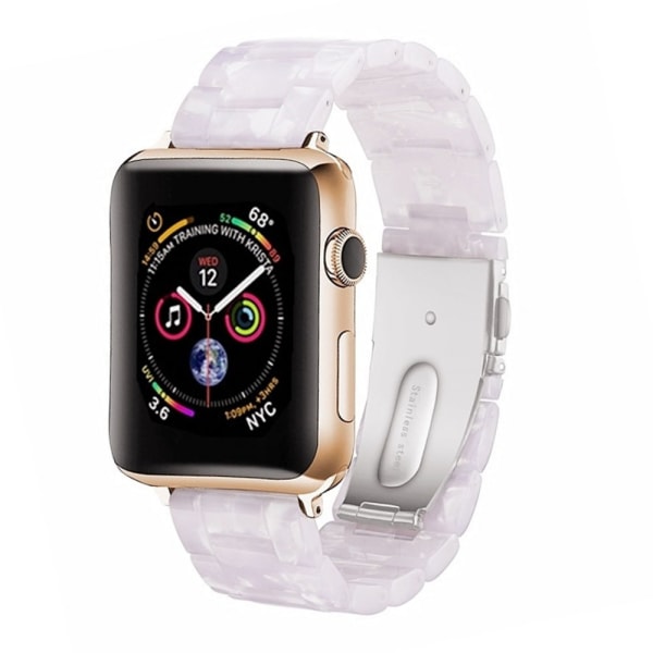 Kompatibel med Apple Watch Band 38-40 mm/42-44 mm Series 5/4/3/2/1, Slim Resin Armband -42-44 mm-blixtvit