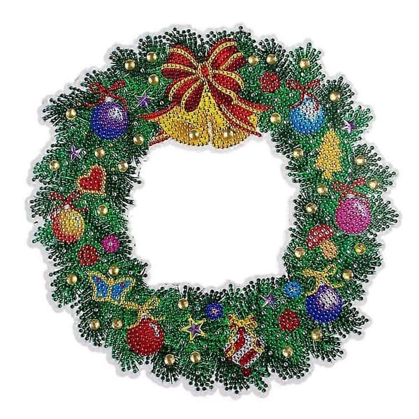 Julekrans 5D Diamantmaling Krystallkranssett Hjem Xmas DIY Kunstdekorasjon
