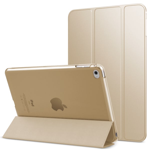 4 - Slim Lightweight Smart Case Stand Cover med genomskinlig matt bakskydd med automatisk väckning/sömn-guld