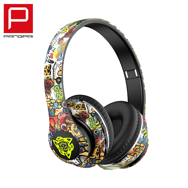 Goshyda Langattomat Bluetooth-kuulokkeet, Melunvaimennuskuulokkeet ja Ammattimaiset Subwoofer-kaiuttimet, Johdolliset Kuulokkeet Syvällä Bassoilla ja Graffiti-kuviolla A