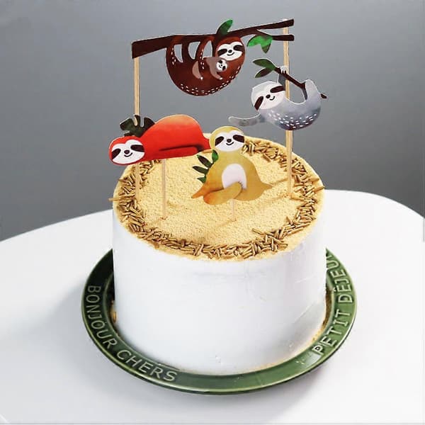 Bursdagskaketopper i dovendyrform til dekorasjon, 16 stk. papirdeler