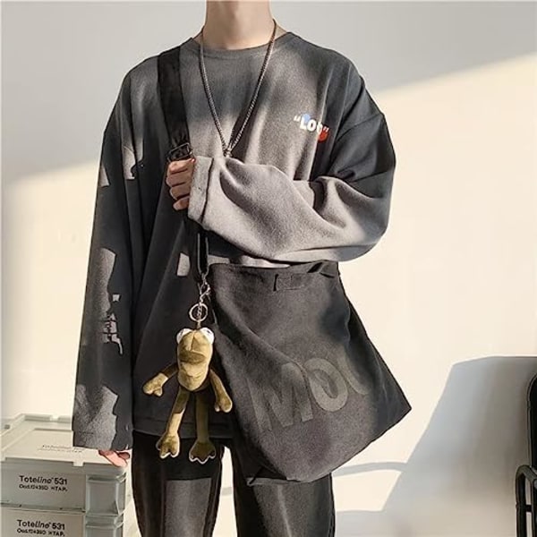 Kangaskassi Messenger Vintage-laukku Alt Emo-olkalaukku Goth Punk-olkalaukut Harajuku Grunge-käsilaukku