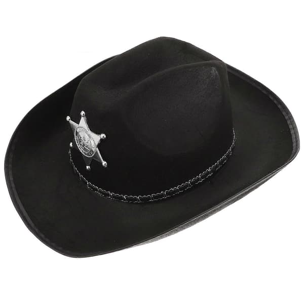 Cowboyhat til Sheriff Party Hat med justerbar pasform Sort
