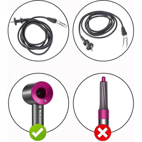 For Dyson HD01/02/03/04/07/08 Universal strømkabel 2,7m EU-plugg erstatningstilbehør for hårføner vedlikehold,Cdan
