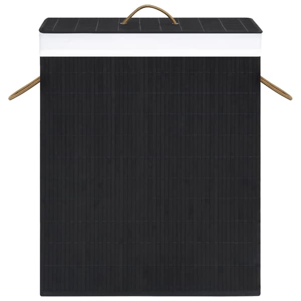 vidaXL Pyykkikori bambu, 1 osio, musta, 83 L Svart black