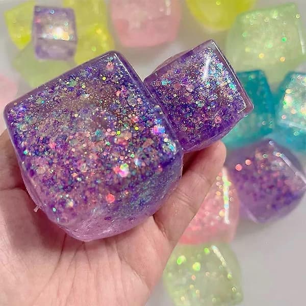 Fidget Legetøj Squishy Stress Terning, Kæmpe Stressbolde til Børn Voksne Squishy Angst Stresslindrende Is Fidget Terning Sukkerbolde, Sensorisk Legetøj til G